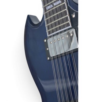 Custom Crown SG Don Felder Blue Double Neck 12 6 String EDS1275 Electric Guitar - Image 4