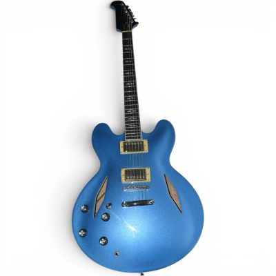 Custom Crown DG335 Grohl Pelham Blue Diamond Guitar Cream Pickup Rings Left Handed - Image 2