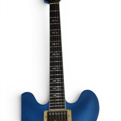 Custom Crown DG335 Grohl Pelham Blue Diamond Guitar Cream Pickup Rings Left Handed - Image 6
