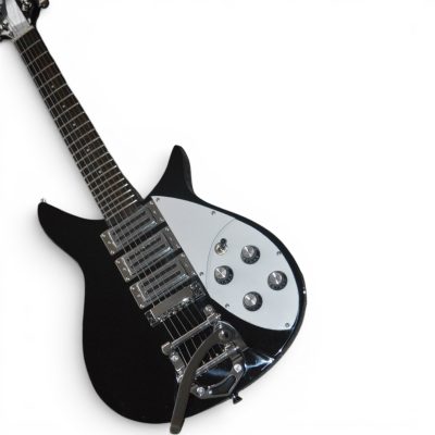 Custom Nova Jetglo Black 325 21 Inch Lennon 6 String Guitar Bigsby Tremolo - Image 5