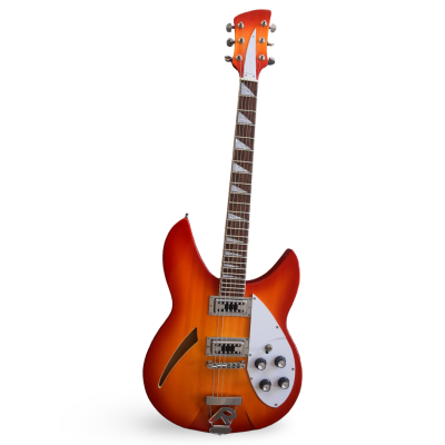 Custom Nova Sunburst Fireglo 330 2 Pickups 6 String Electric Guitar - Image 2