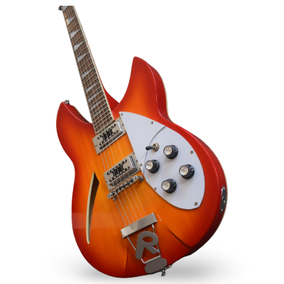 Custom Nova Sunburst Fireglo 330 2 Pickups 6 String Electric Guitar - Image 5