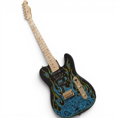 Custom Regent Blue Paisley Flames James Burton Guitar 3 Pickups - Image 2