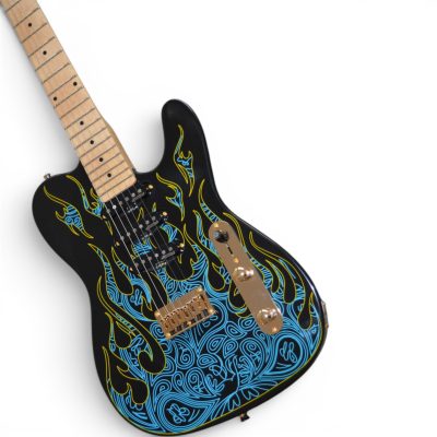Custom Regent Blue Paisley Flames James Burton Guitar 3 Pickups