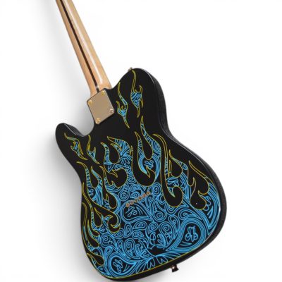Custom Regent Blue Paisley Flames James Burton Guitar 3 Pickups - Image 6
