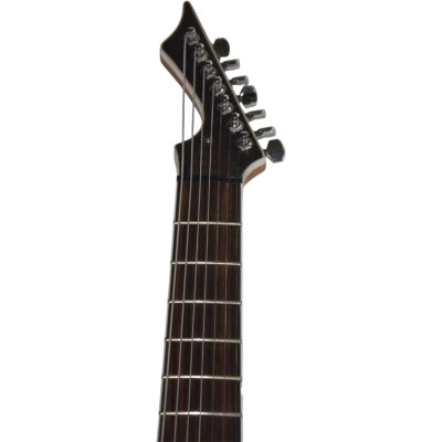 Custom Topaz Black Machine Natural Birdseye 7 String Guitar - Image 6