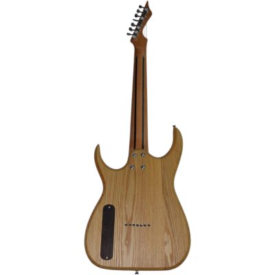 Custom Topaz Black Machine Natural Birdseye 7 String Guitar - Image 4