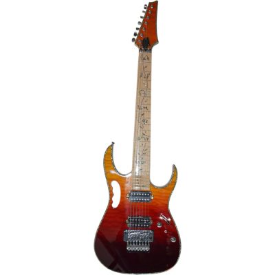 Custom Axis Vai Root Beer Burst Jem Quilted Maple Top Floyd Rose Tremolo 7 String Guitar - Image 2