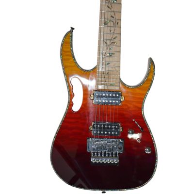 Custom Axis Vai Root Beer Burst Jem Quilted Maple Top Floyd Rose Tremolo 7 String Guitar