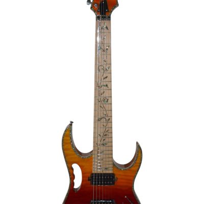 Custom Axis Vai Root Beer Burst Jem Quilted Maple Top Floyd Rose Tremolo 7 String Guitar - Image 4