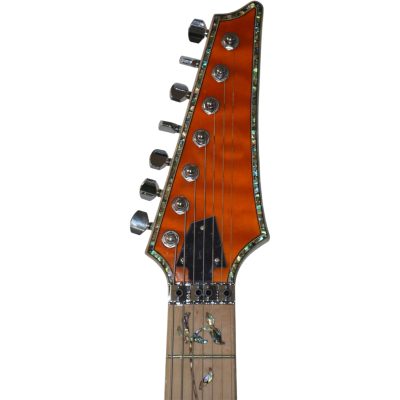Custom Axis Vai Root Beer Burst Jem Quilted Maple Top Floyd Rose Tremolo 7 String Guitar - Image 5