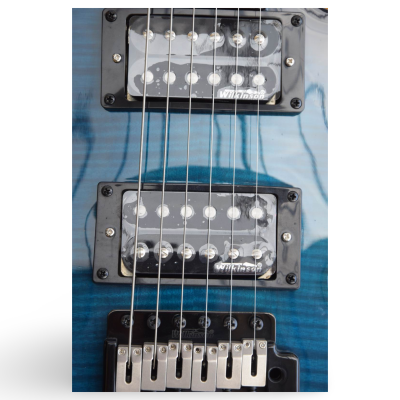 Custom Monarch 24 Faded Blue Burst SE Santana Flamed Maple Top Electric Guitar - Image 5