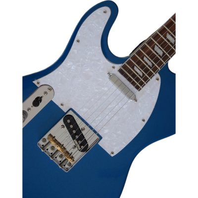 Custom Regent Peal Blue Left Handed Clapton White Pearloid Pickguard Guitar - Image 4