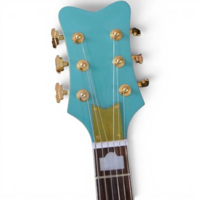 Custom Sovereign Bigsby Bo Diddley Teal Green Gold Pickguard Guitar - Image 6