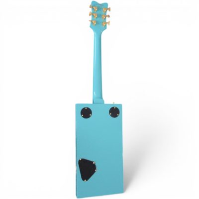 Custom Sovereign Bigsby Bo Diddley Teal Green Gold Pickguard Guitar - Image 8