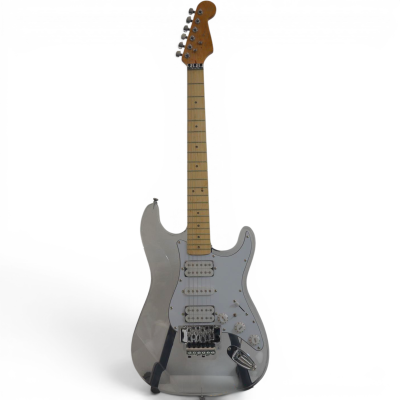 Custom Regent Plexiglass Acrylic Lucite Integrated Blue LED Illumination Guitar Maple Fretboard - Image 2