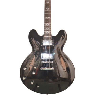 Custom Crown DG335 Dave Grohl Gloss Black Diamond Holes Guitar