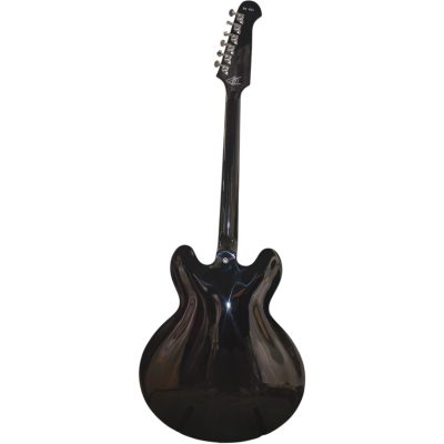 Custom Crown DG335 Dave Grohl Gloss Black Diamond Holes Guitar - Image 6