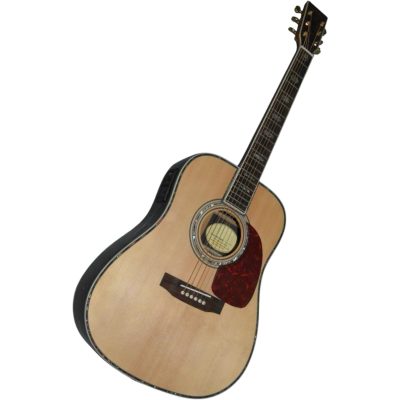 Custom Vertex D45S Natural Finish Solid Spruce Top Acoustic Electric Guitar Fishman Pickups - Image 2