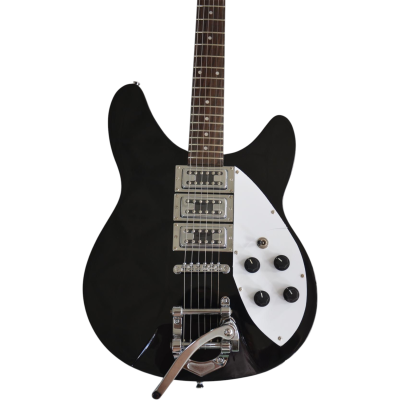Custom Nova Jetglo Black 360 6 String Bigsby 3 Pickups Guitar