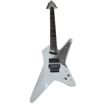 Custom Obsidian Crying Star Electric Guitar Pearl White Syu Floyd Rose Tremolo - Image 2