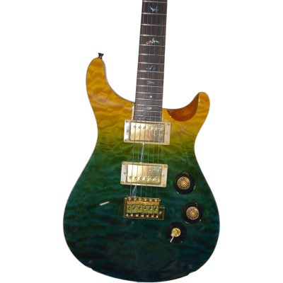 Custom Monarch Rainbow Fade Prism Al Di Meola Quilted Maple Top Electric Guitar