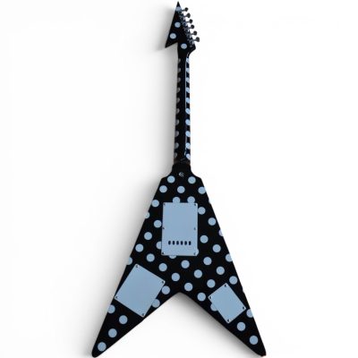 Custom Crown Polka Dot Flying V Black And White Guitar Randy Rhoads - Image 6