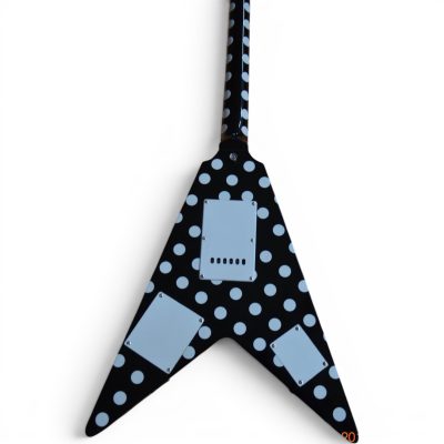 Custom Crown Polka Dot Flying V Black And White Guitar Randy Rhoads - Image 7