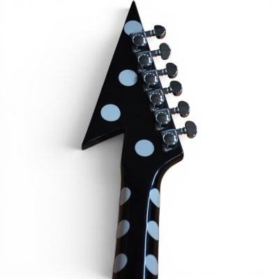 Custom Crown Polka Dot Flying V Black And White Guitar Randy Rhoads - Image 8