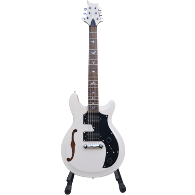 Custom Monarch S2 Vela Semi Hollow Antique White Fhole Electric Guitar - Image 3