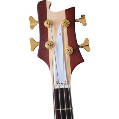 Custom Nova Lemmy Kilmister 4004 Walnut Finish Natural Hand Carved Oak Leaf 4 String Bass - Image 6