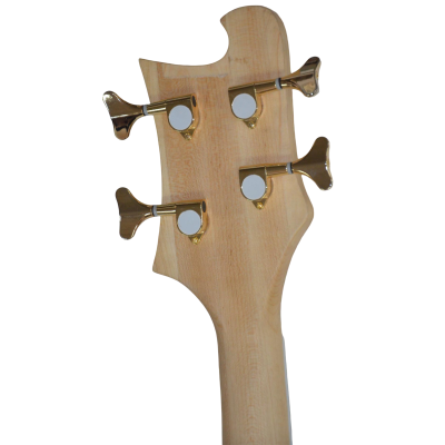Custom Nova Lemmy Kilmister 4004 Natural Walnut Stain Wood Carved Oak Leaves 4 String Bass - Image 9