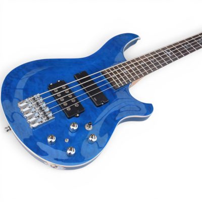 Custom Monarch Faded Blue Burst Kingfisher Rhonda 5 String Bass - Image 5