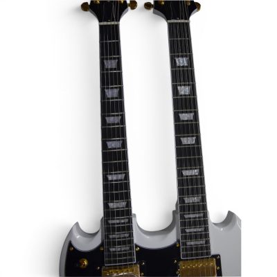 Custom Crown SG Don Felder White Double Neck 12 6 String EDS1275 Electric Guitar - Image 4