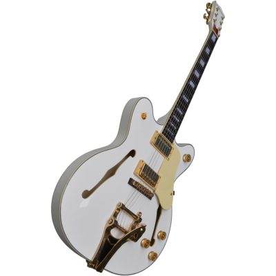 Custom Sovereign Falcon White 6120 Fhole Hollow Body Guitar Bigsby Tremolo - Image 2