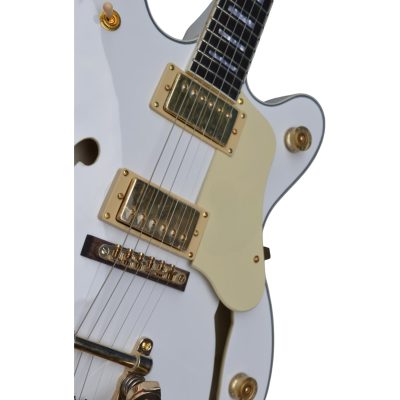 Custom Sovereign Falcon White 6120 Fhole Hollow Body Guitar Bigsby Tremolo - Image 5