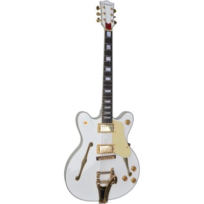 Custom Sovereign Falcon White 6120 Fhole Hollow Body Guitar Bigsby Tremolo