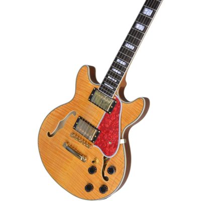 Custom Crown ES335 Vintage Natural Flamed Maple Top 6 String Electric Guitar