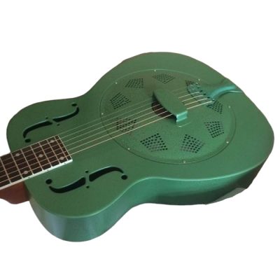 Custom Cobalt Resonator Green Fholes Acoustic Guitar Resophonic Single Cone - Image 2