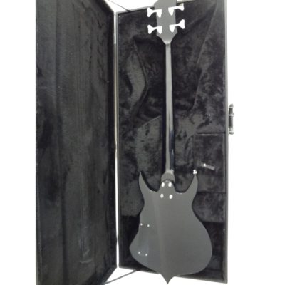 Custom Dynasty Kiss Gloss Black White Pinstripe Band Edge Gene Simmons Punisher 4 String Bass - Image 4