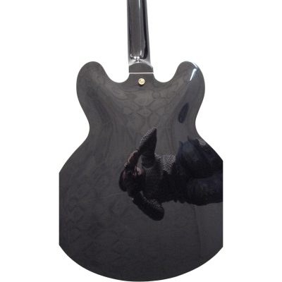 Custom Crown ES335 Trini Lopez Black 6 String Electric Guitar - Image 8