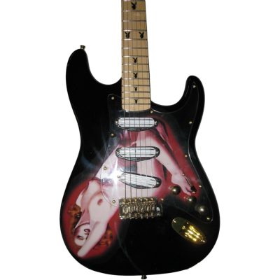 Custom Regent Marilyn Monroe Playboy Finish Graphic Black Electric Guitar