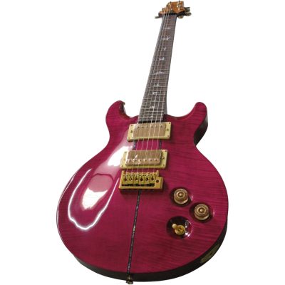 Custom Monarch Santana Trans Pink Flamed Maple Top Electric Guitar - Image 5