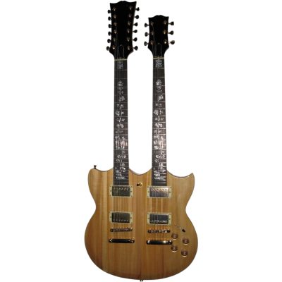 Custom Crown SG Don Felder Natural Double Neck 12 6 String EDS1275 Electric Guitar Flower Inlays - Image 2
