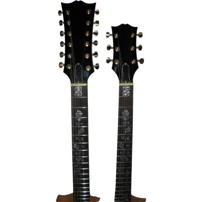 Custom Crown SG Don Felder Natural Double Neck 12 6 String EDS1275 Electric Guitar Flower Inlays - Image 3
