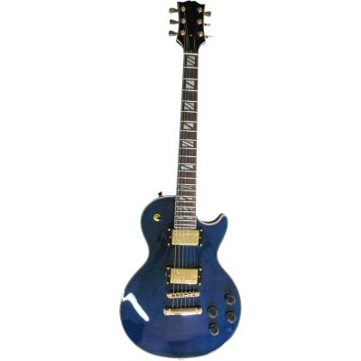 Custom Crown Supreme Trans Blue Flamed Maple Top Electric Guitar - Image 2