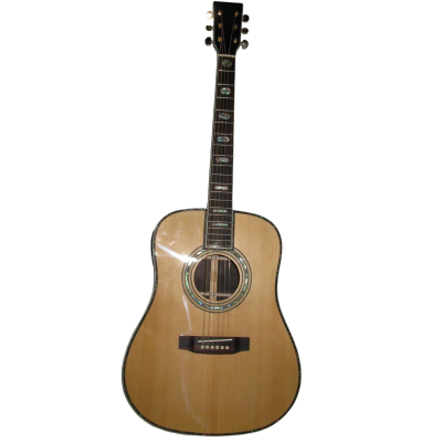 Custom Vertex D45 Natural Finish Solid Spruce Top Acoustic Electric Guitar Fishman Pickups - Image 2