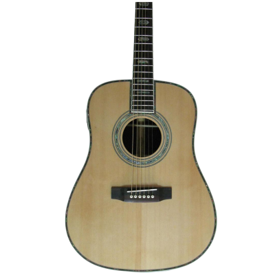 Custom Vertex D45 Natural Finish Solid Spruce Top Acoustic Electric Guitar Fishman Pickups