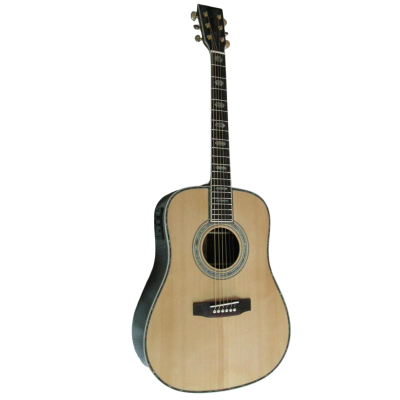 Custom Vertex D45 Natural Finish Solid Spruce Top Acoustic Electric Guitar Fishman Pickups - Image 6