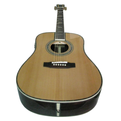 Custom Vertex D45 Natural Finish Solid Spruce Top Acoustic Electric Guitar Fishman Pickups - Image 7